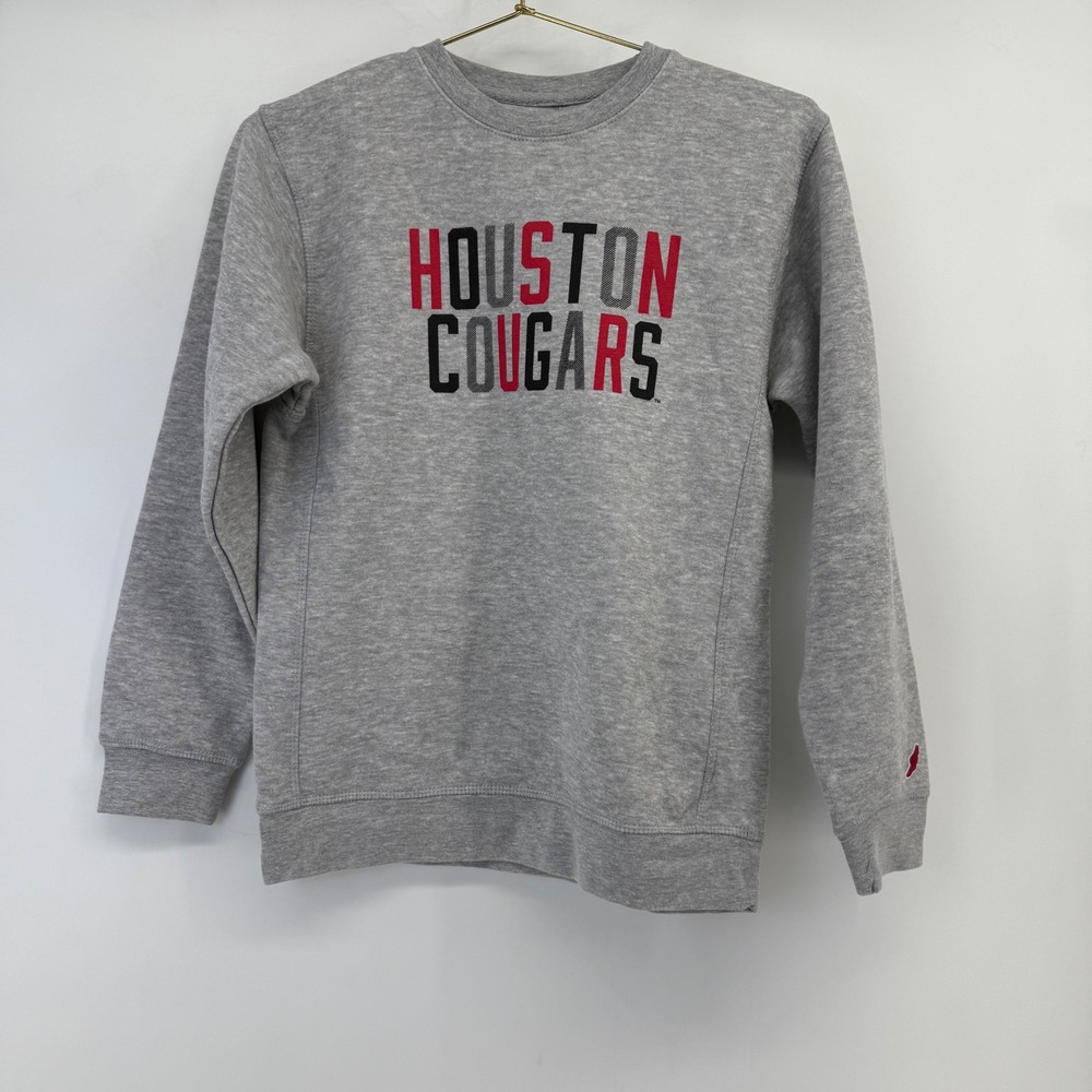 Kids Large Gray Houston Cougars Crewneck Sweatshirt‎ League 91